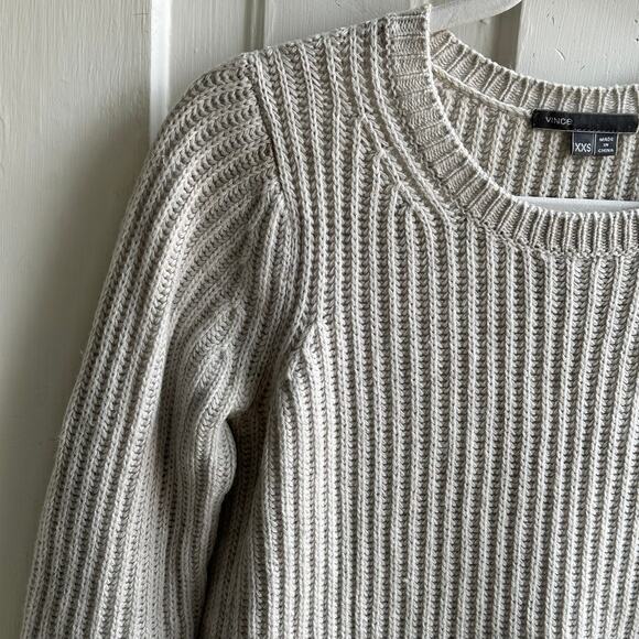 Vince Wool Cashmere Striped Ribbed Sweater - Picture 4 of 8